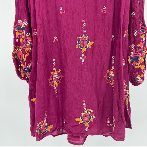 FREE PEOPLE OXFORD BABY DOLL FLORAL EMBROIDERED DRESS EXTRA SMALL - Picture 6 of 12